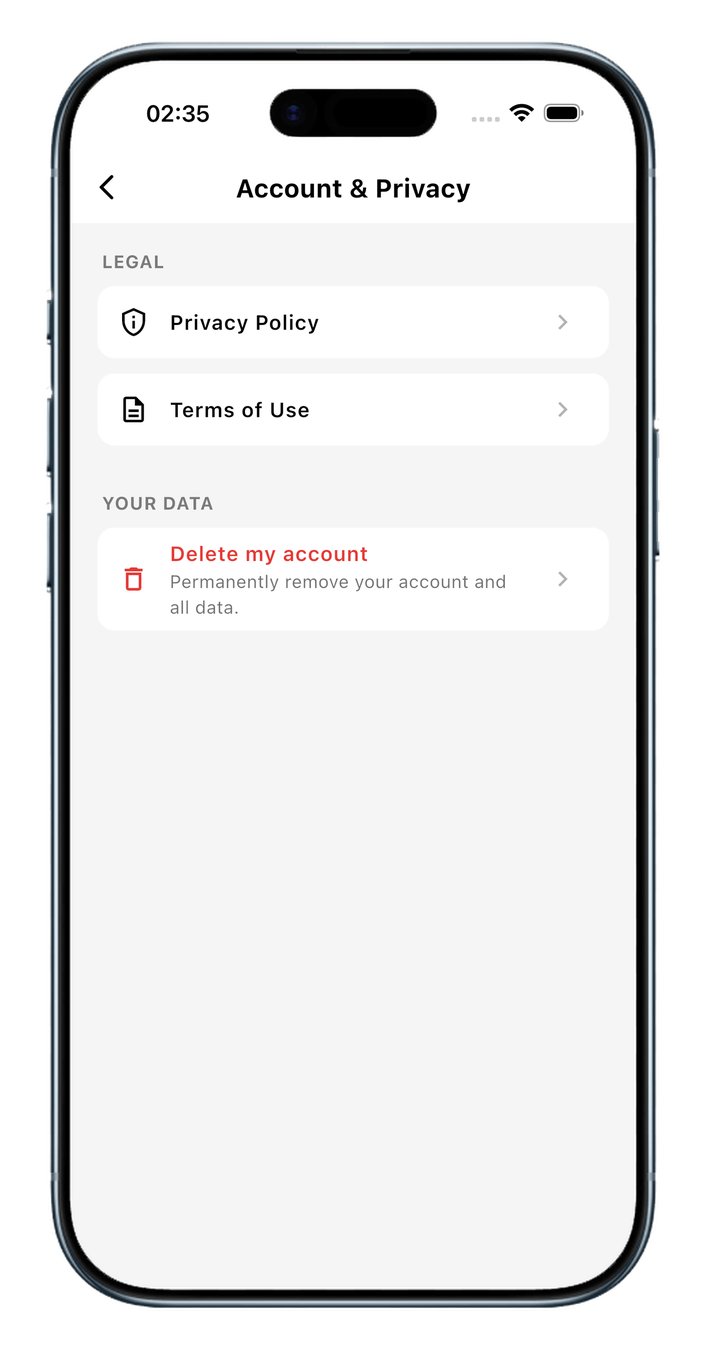 Privacy settings.
